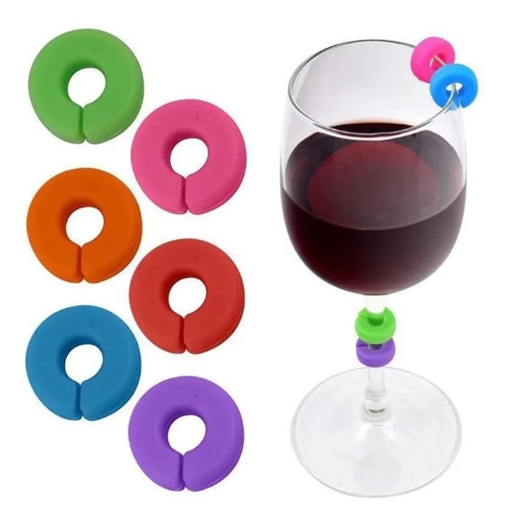 obročki za vinske kozarce, barvne etikete