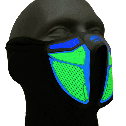 kibernetska maska ​​občutljiva na zvočnike