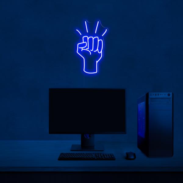 LED napis na steni 3D neon - Fist dimenzij 50 cm