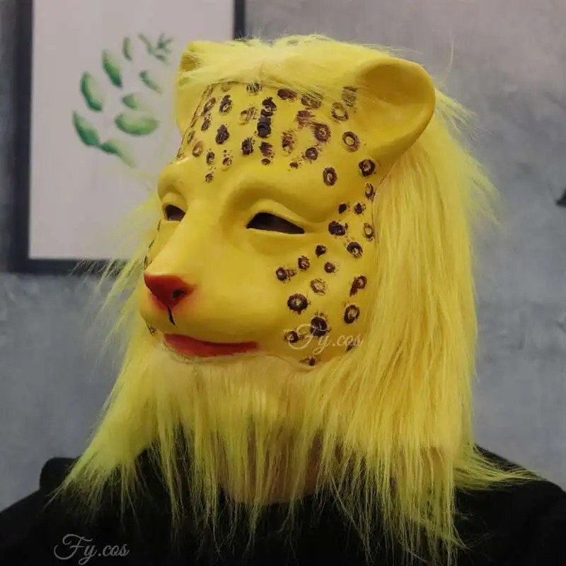 leopard obraz silikonska lateks maska za glavo
