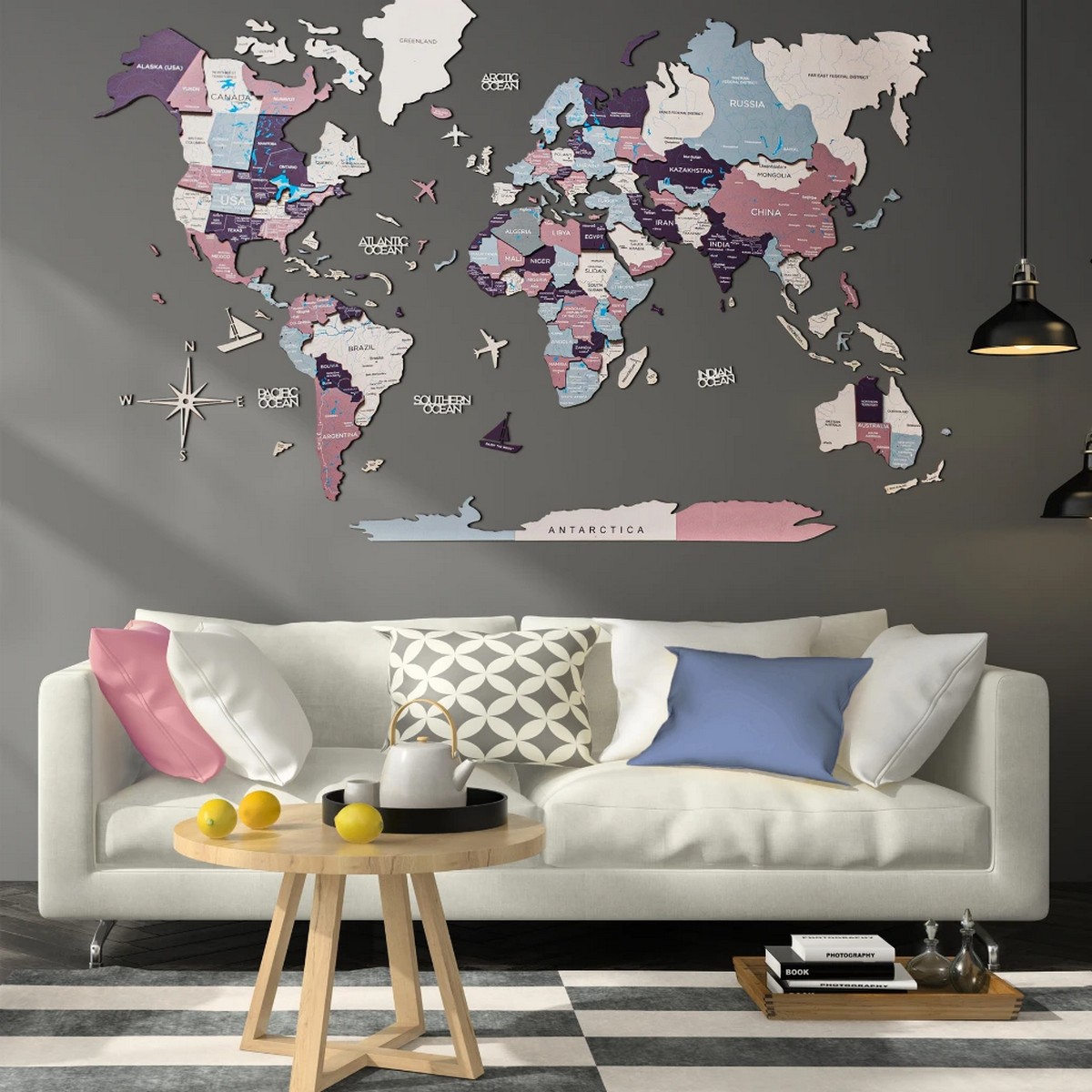 dekoracija sten zemljevida sveta