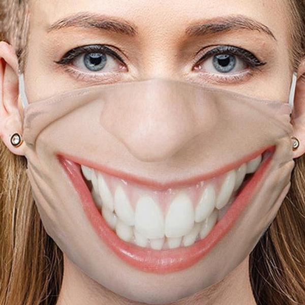 ženske nasmeh maska na obrazu