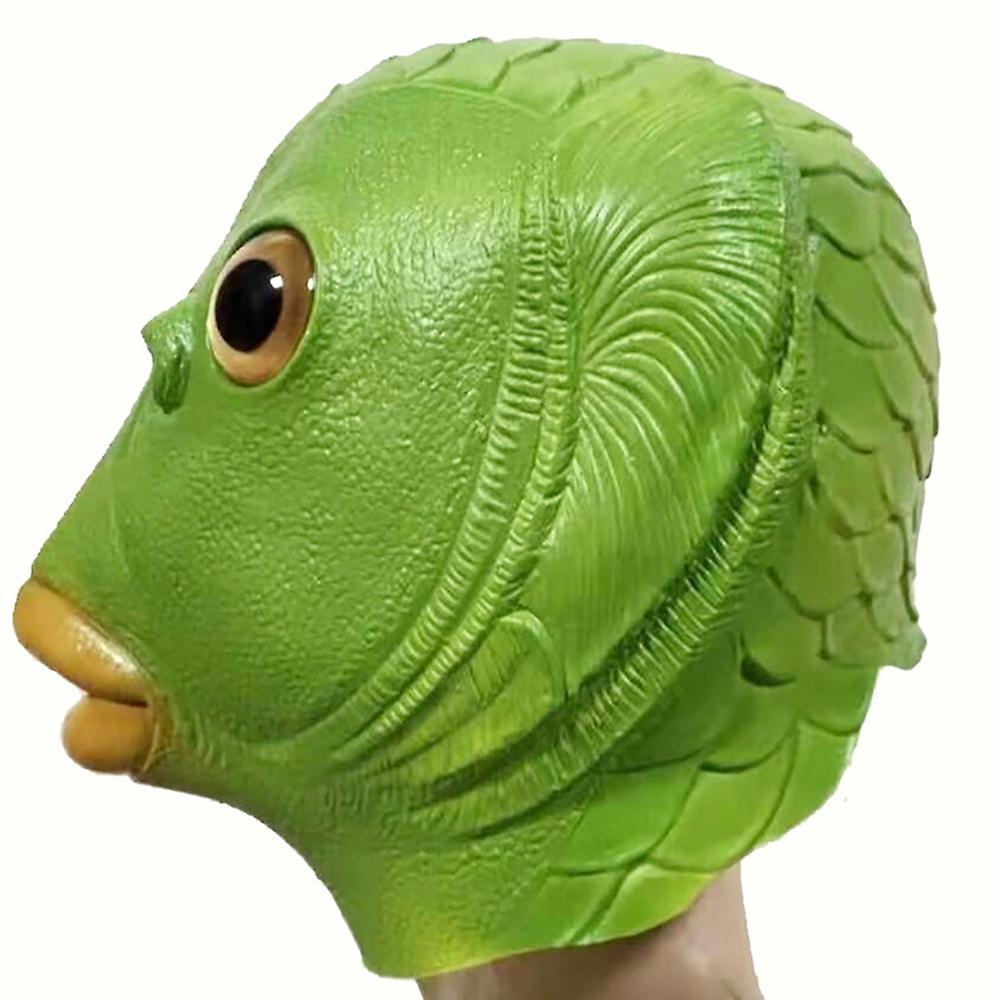Silikonska maska za obraz z zeleno ribjo glavo