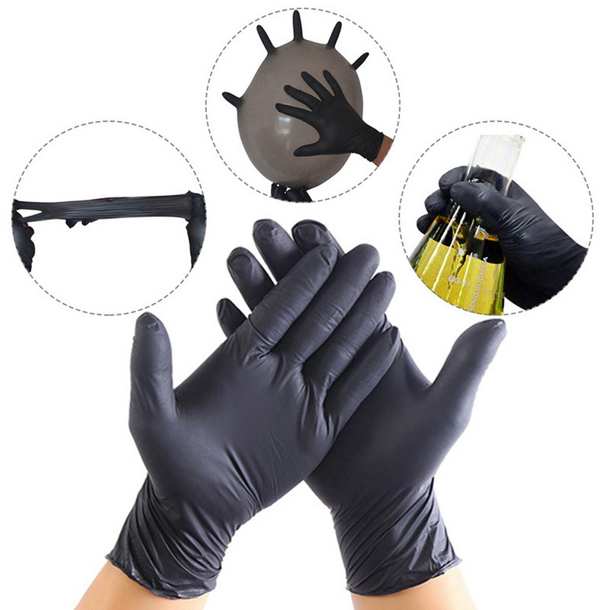 gumijaste rokavice nitrilne zaščitne črne