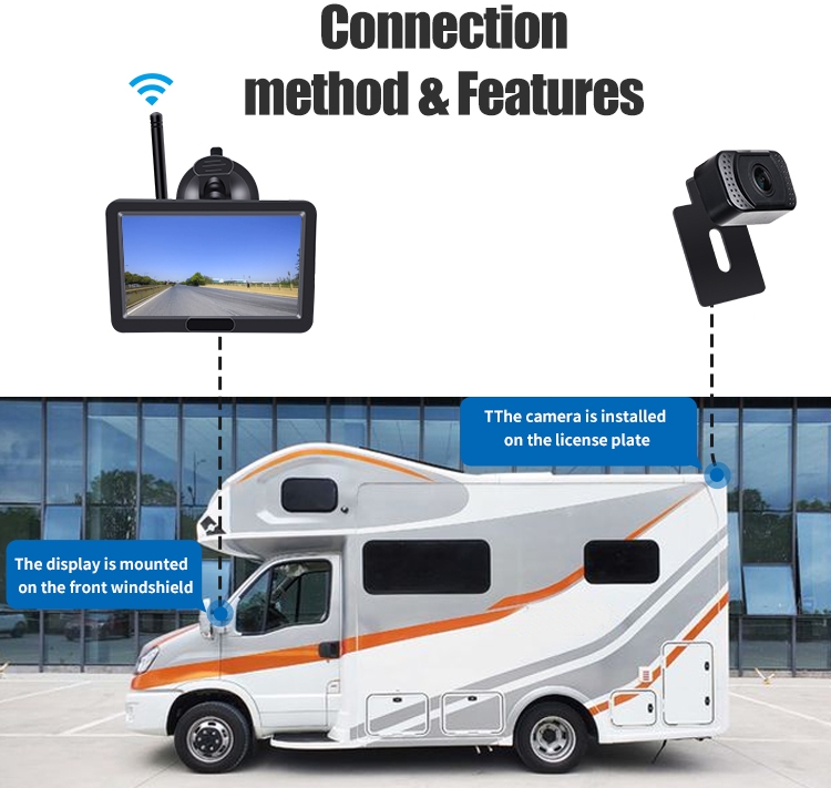 wifi zadnja kamera z monitorjem za kombije, tovornjake, avtomobile