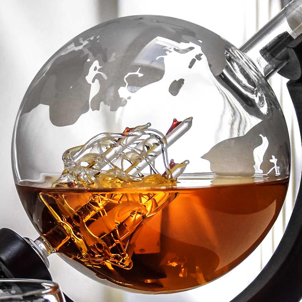 globus dekanter set za pijače viski rum burbon