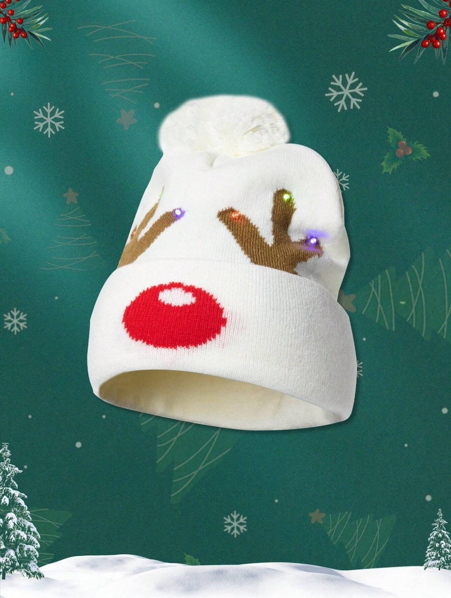 kapa Božično jelenovo rogovje - kapa za zimsko žarenje, Rudolph