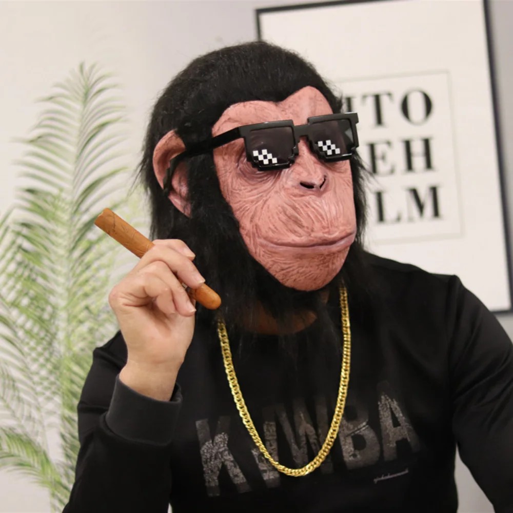 maska šimpanza obraz opice silikonska maska za glavo iz lateksa