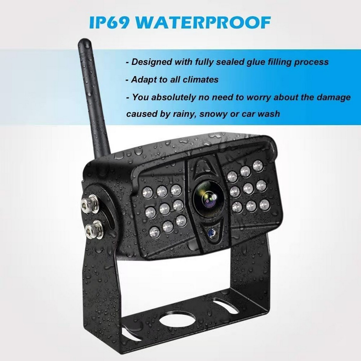 Vodotesna kamera za vzvratno vožnjo IP69 za dostavna vozila
