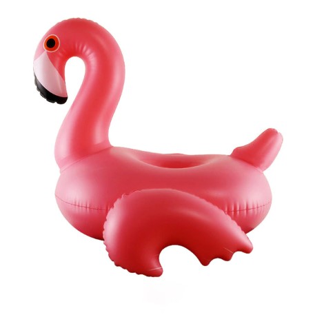 napihljiv flamingo za skodelice kot držalo