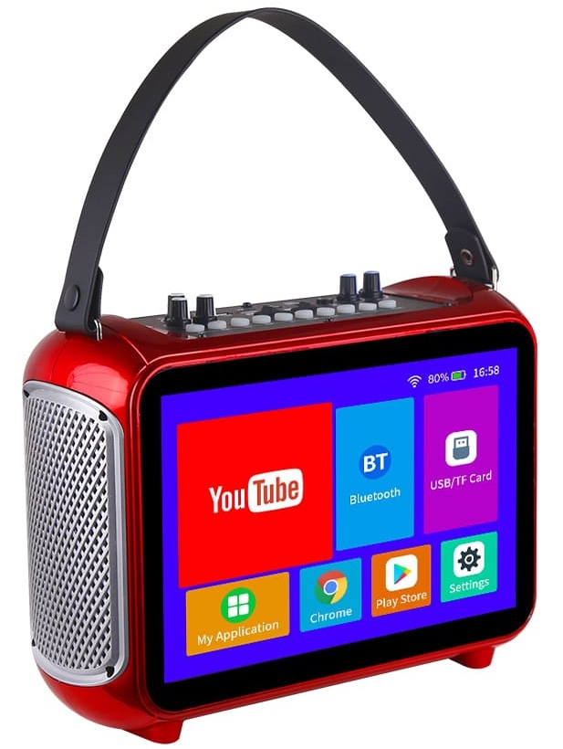 mini prenosni set za karaoke z zaslonom in mikrofonom