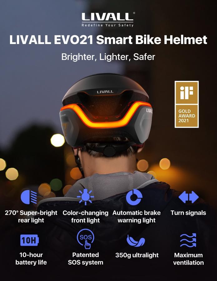 SMART kolesarska čelada - Livall EVO21