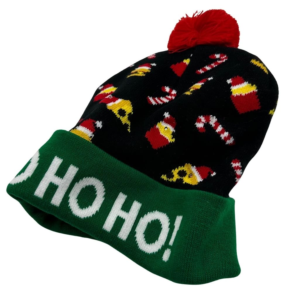 Božična LED kapa sije zimsko toplo pletena