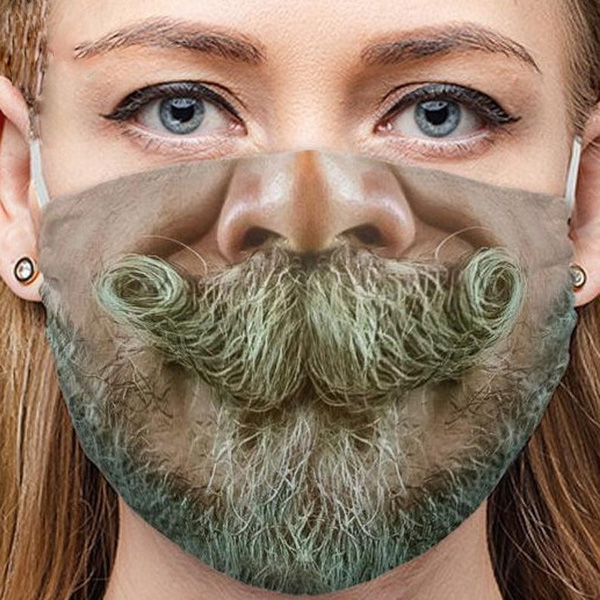 3d maska s potiskom brkov in brade