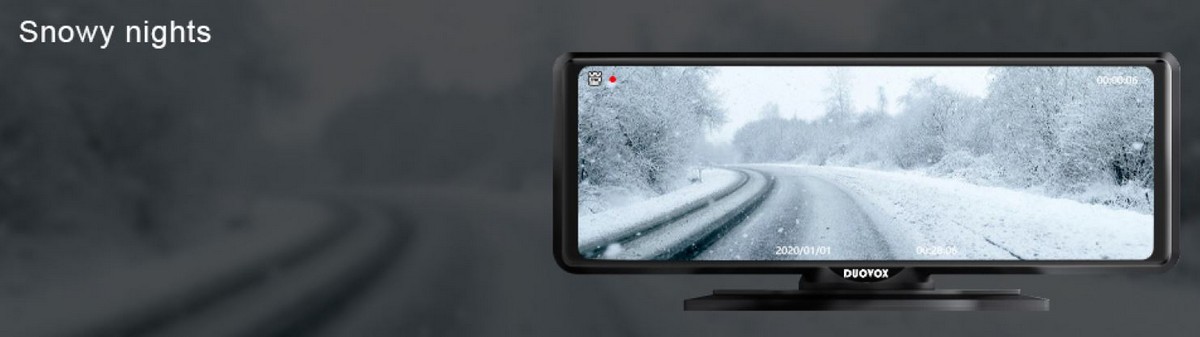 najboljša avto kamera duovox v9 - sneženje