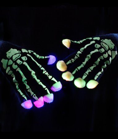 LED rokavice okostje