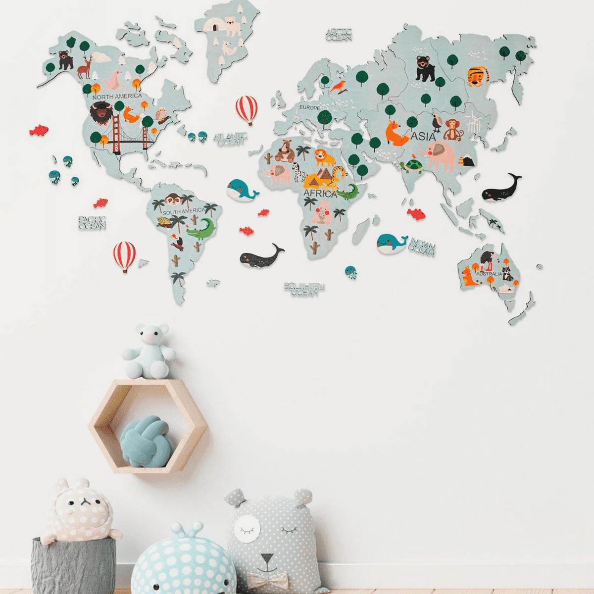 svetovni leseni zemljevid za otroke