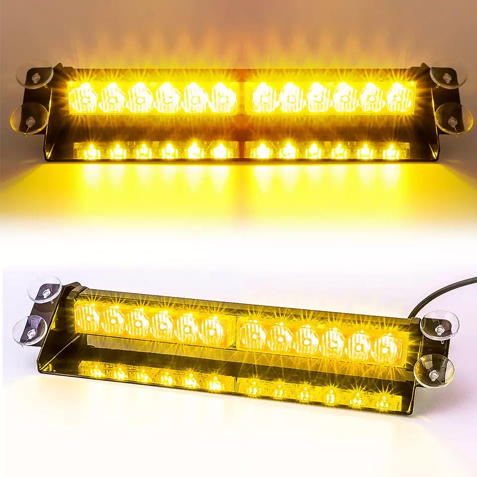 Opozorilne LED luči strobe za avto 24 LED bele rumene barve