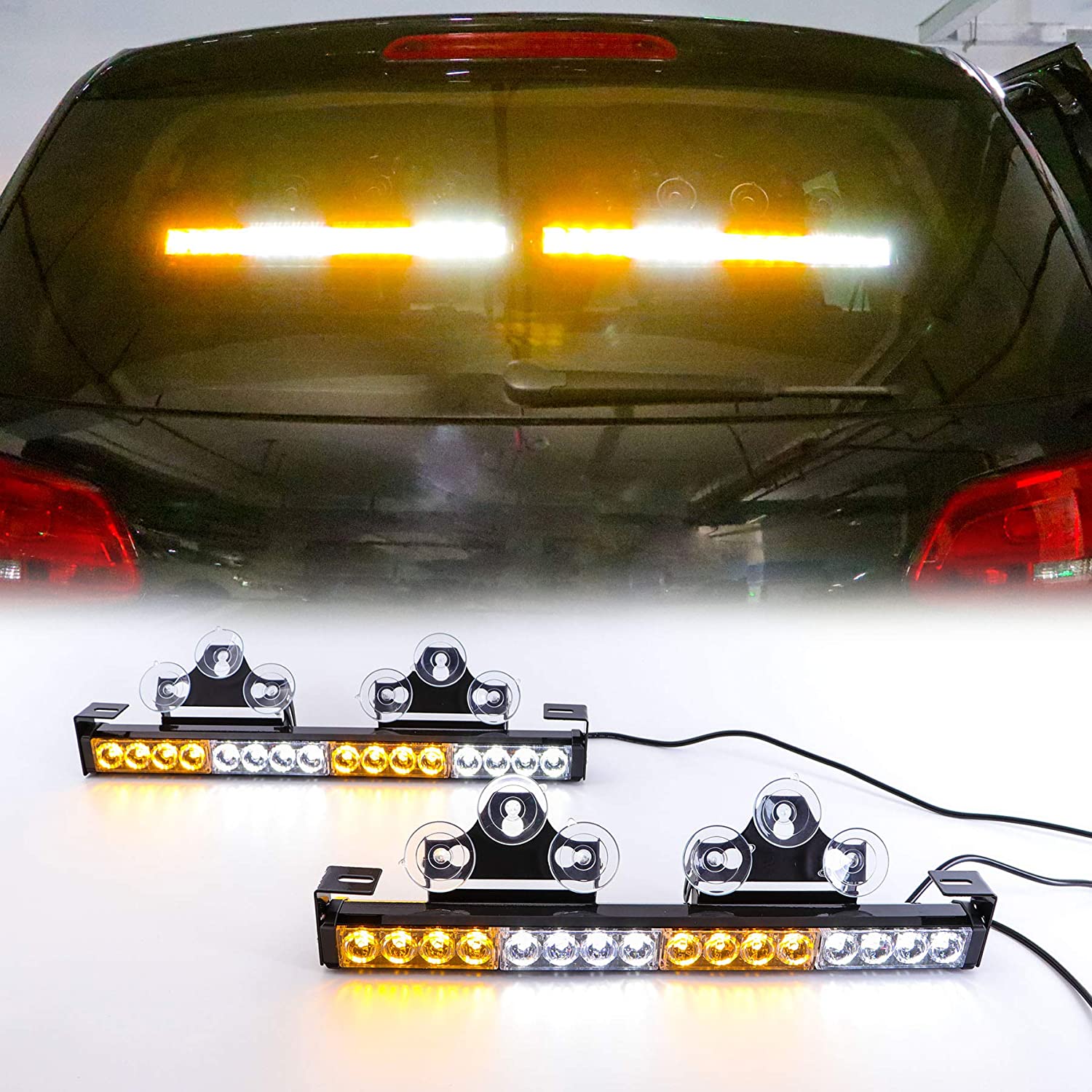 Utripajoče LED luči za avto rumeno bele večbarvne