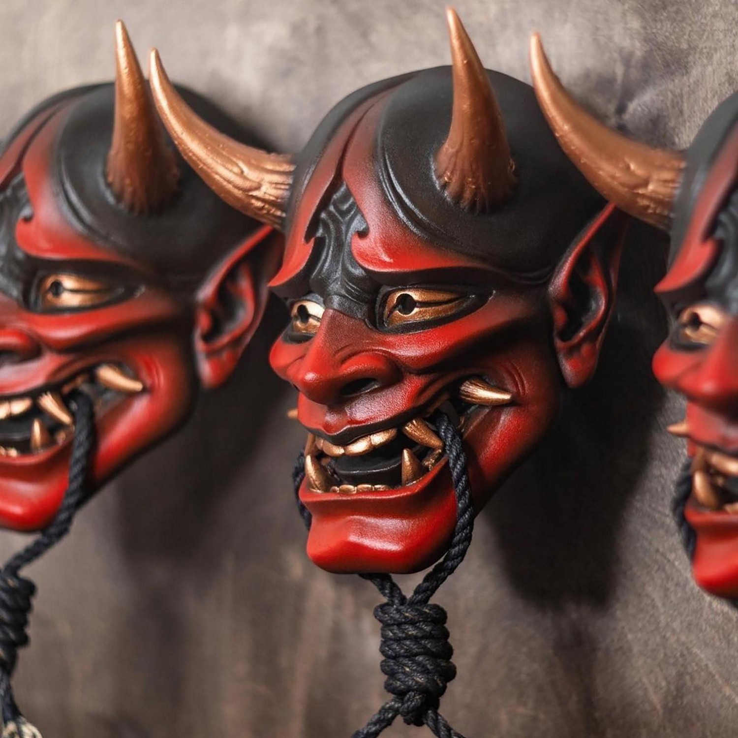 demonska naglavna maska ​​za noč čarovnic - japonski motiv