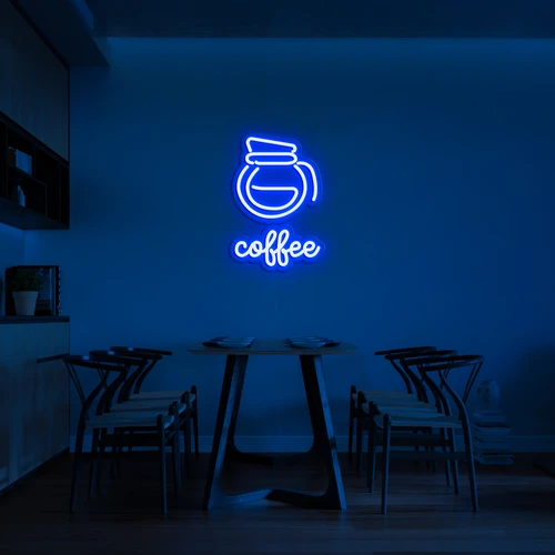 LED 3D neon logotip na steni COFFEE