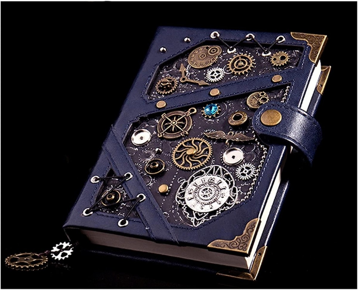 steampunk notepad set - luksuzen blok za beležke iz eko usnja