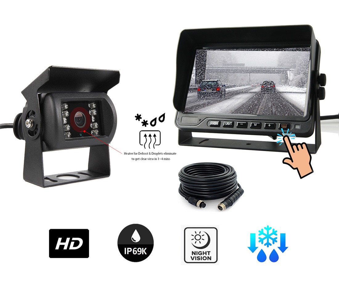 Komplet kamer - zadnja avto HD kamera DEFROST + 7" vodoodporen monitor