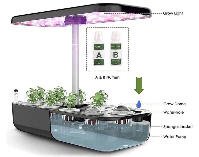 LED GROW svetilka (hidroponika) za gojenje rastlin - Komplet z 12 kapsulami