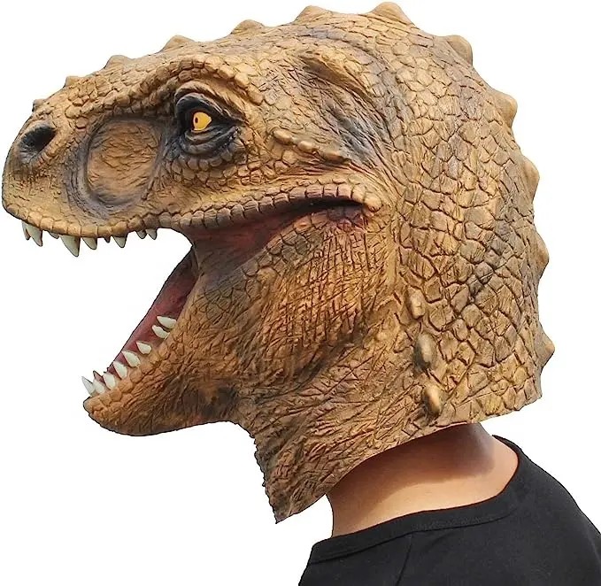Maska za noč čarovnic silikonska maska za glavo dinozavra t rex