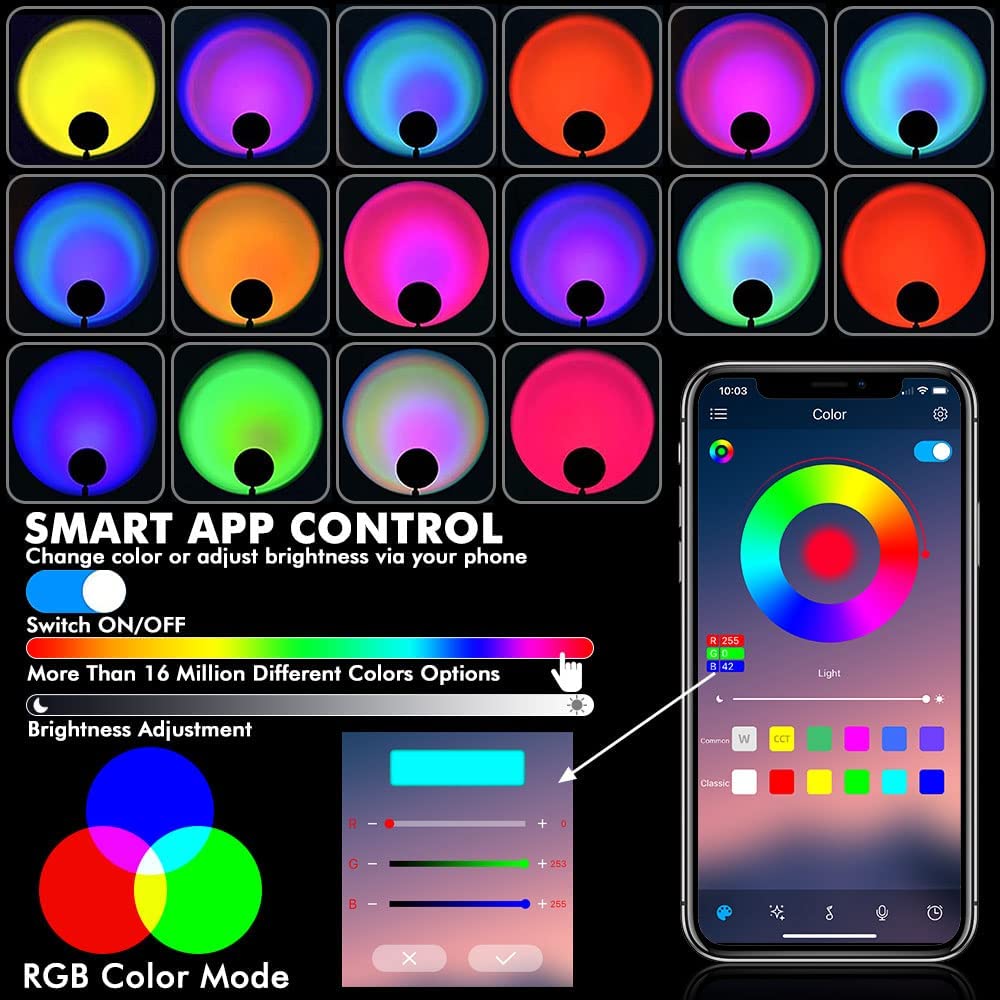 wifi svetilka za pametne telefone, mobilna aplikacija, nadzorovana RGB barvita