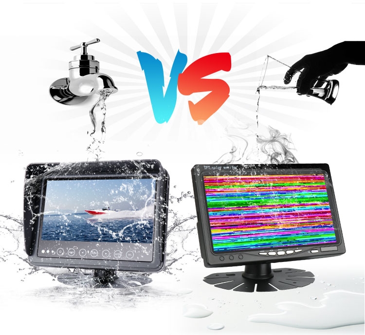 vodotesen vodoodporen kovinski 7" monitor z zaščito IP68 za avtomobile/stroje/čolne itd.