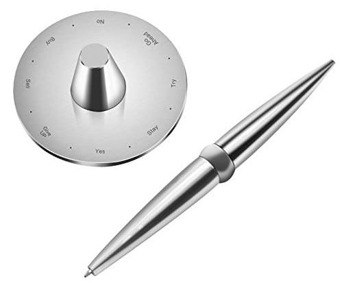 srebrno pero iz nerjavečega jekla z magnetnim podstavkom