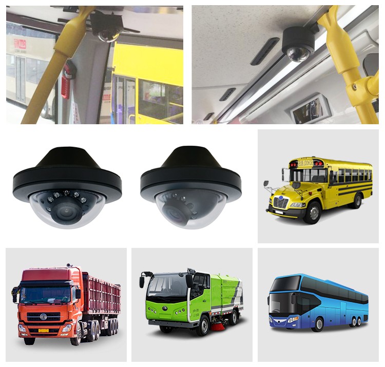 mini dome kamera za avtobuse, trolejbuse, tramvaje, kombije, minibuse, počitniške prikolice, polpriklopnike, prikolice, tovornjake