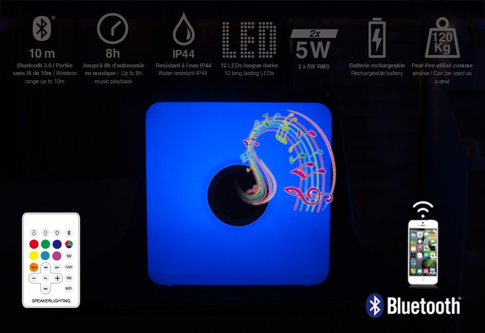 bluetooth svetleči led vrtni zvočnik