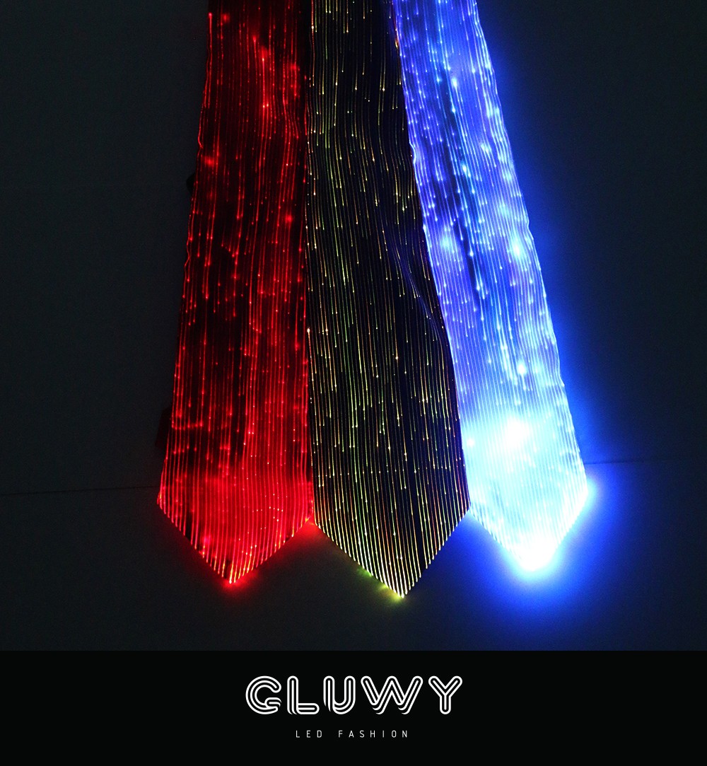 LED svetlo večbarvna kravata